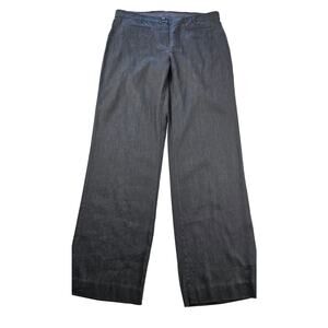 J. jill size 6 linen stretch grey straight leg career casual comfort pants M